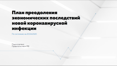 Правительство России представило план преодоления экономических последствий коронавируса