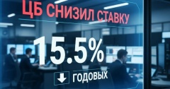С 16 февраля снижена до 15,5% ключевая ставка.